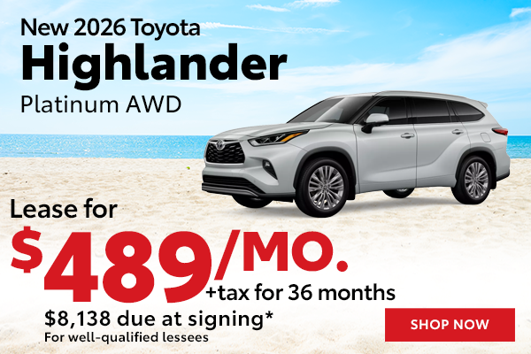 New 2026 Toyota Highlander Platinum AWD
